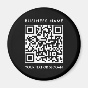 Íman Texto do logotipo de código QR da empresa personal