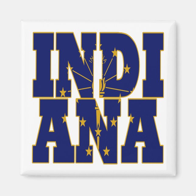 Íman Texto do sinalizador do estado de Indiana (Frente)