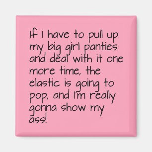 Íman Texto do Word Pink Put on Big Girl