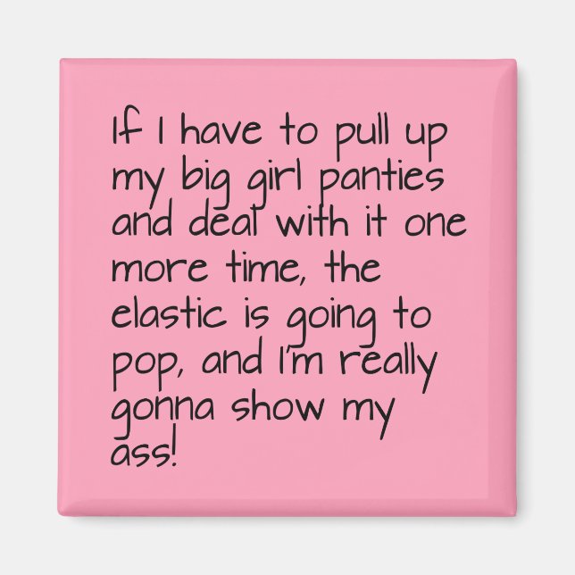 Íman Texto do Word Pink Put on Big Girl (Frente)