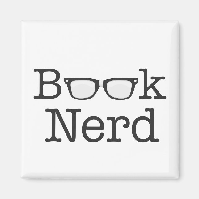 Íman Texto dos óculos engraçados do Nerd do Livro (Frente)