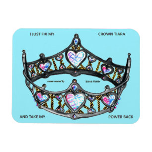 Íman Texto Dourado do azul do aqua da cerceta da tiara
