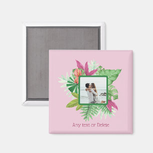 Íman Texto e Foto Personalizadas de Quadro Floral Tropi