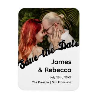 Íman Texto e Fotografia Quirky Minialista De Boho Retro