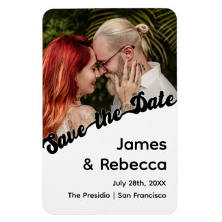 Íman Texto e Fotografia Quirky Minialista De Boho Retro