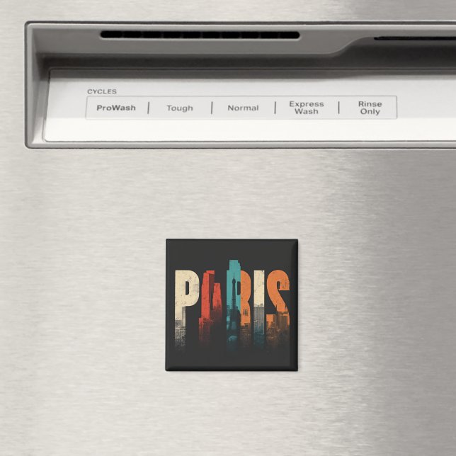 Íman Texto e Silhueta de Paris (In Situ (Dishwasher))