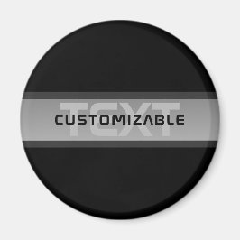 Íman Texto em Camadas Personalizável Moderno | Preto e 