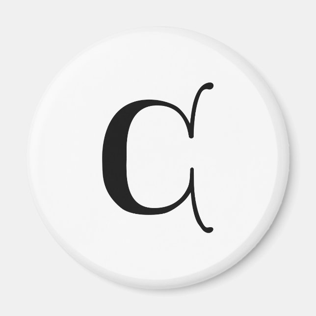 Íman Texto em inglês Gótica Monograma - letra C (Frente)