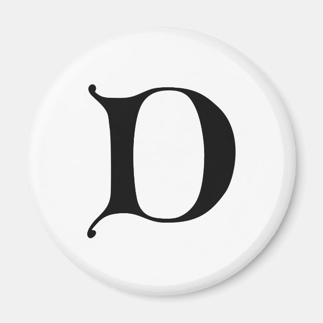 Íman Texto em inglês Gótica Monograma - letra D (Frente)