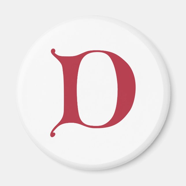Íman Texto em inglês Gótica Monograma - letra D (Frente)