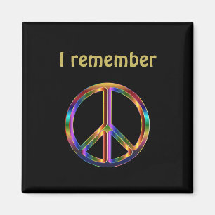 Íman Texto "Eu me lembro" com símbolo de paz