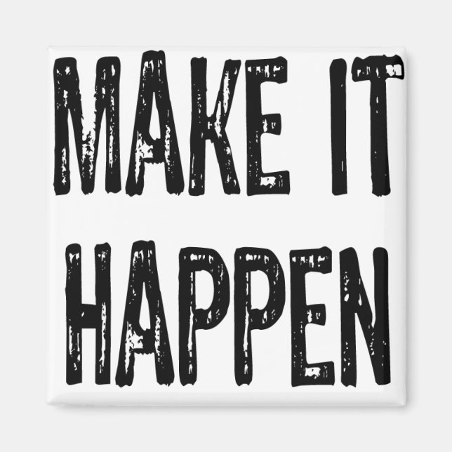 Íman Texto - Faça acontecer - Preto (Frente)