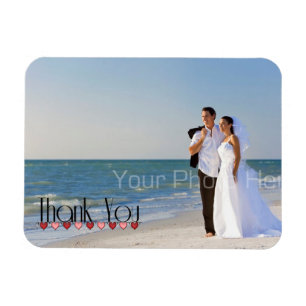 Íman Texto Fotográfico de casamento Obrigado