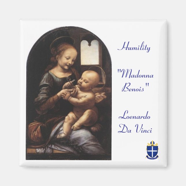 Íman Texto "Madonna Benois" - Sq Magnet - ocese (Frente)