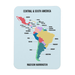 Íman Texto Personalizado América Central e do Sul