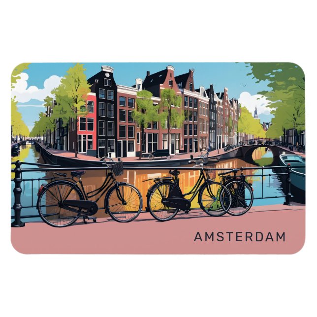 Íman Texto personalizado Amsterdã (Horizontal)