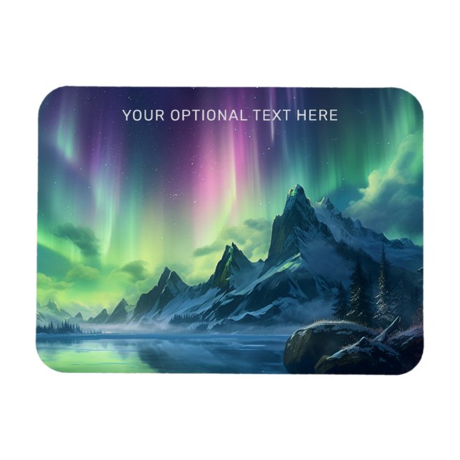 Íman Texto personalizado Aurora Borealis (Horizontal)