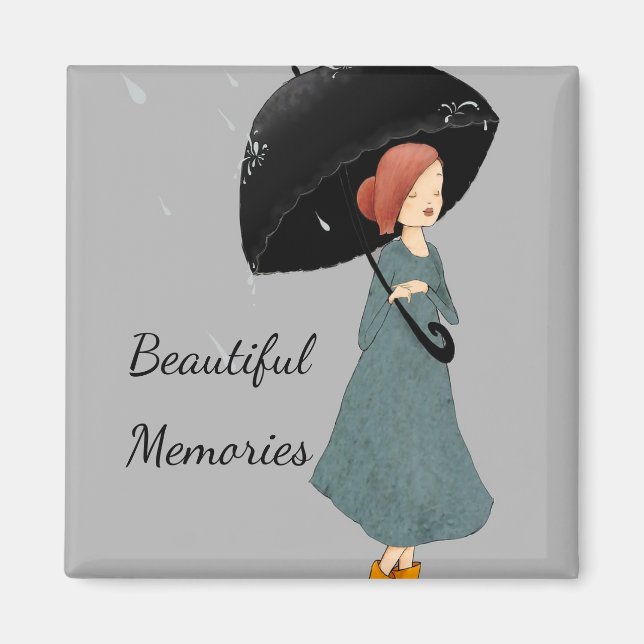 Íman Texto personalizado Belas memórias garotas de aqua (Frente)