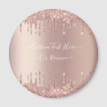 Íman Texto Personalizado das Unidades de Miniatura da L<br><div class="desc">Rosa Dourado Blush Glitter Sparkle Drips Texto rosa Cor-de-rosa Personalizado Moderno - Adicionar seu Texto Único ou Remover Texto - Fazer seu Presente Especial - Redimensionar e mover ou remover e adicionar texto / elementos com ferramenta de personalização. Design por MIGNED. Por favor, veja meus outros projetos. Você também pode...</div>