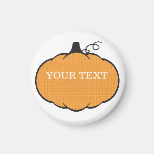 Íman Texto Personalizado de Desenho de Pumpkin da Estaç