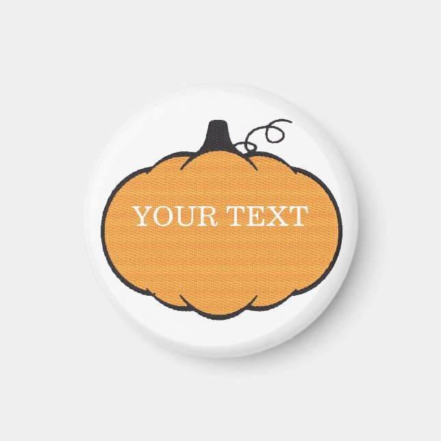 Íman Texto Personalizado de Desenho de Pumpkin da Estaç (Frente)