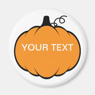 Íman Texto Personalizado de Desenho de Pumpkin da Estaç