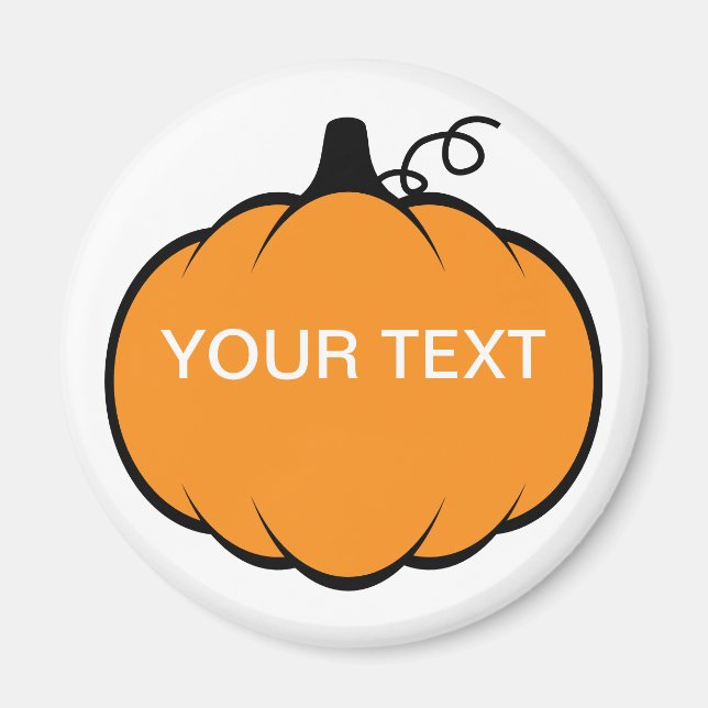 Íman Texto Personalizado de Desenho de Pumpkin da Estaç (Frente)