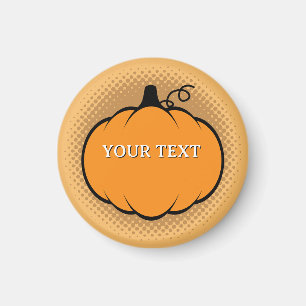 Íman Texto Personalizado de Desenho de Pumpkin da Estaç