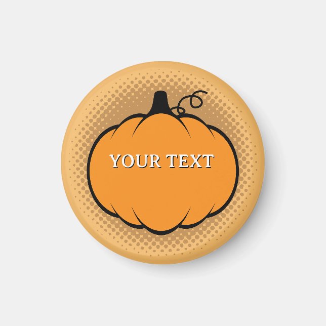 Íman Texto Personalizado de Desenho de Pumpkin da Estaç (Frente)
