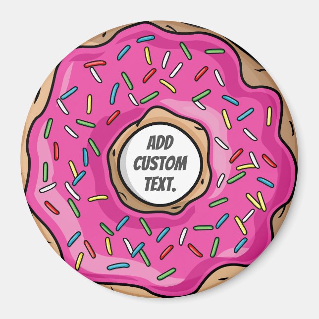 Íman Texto Personalizado de Rosquinha Pintado Justo (Frente)
