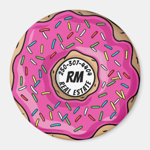 Íman Texto Personalizado de Rosquinha Sprinkled Cintila