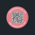Íman Texto Personalizado do Código QR e Presente de Ima<br><div class="desc">Cores e fontes personalizadas - Seu código QR e seu texto personalizado Nome profissional personalizado Empresa fornecedor/presente do site Promocional do site - Adicionar seu código QR - Imagem ou logotipo / nome - Empresa/site ou e-mail ou telefone - Informações de contato / endereço - Redimensionar e mover ou remover...</div>