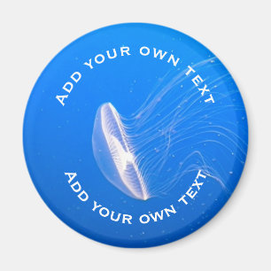 Íman Texto Personalizado Do Mar Azul Brilhante Tentácul