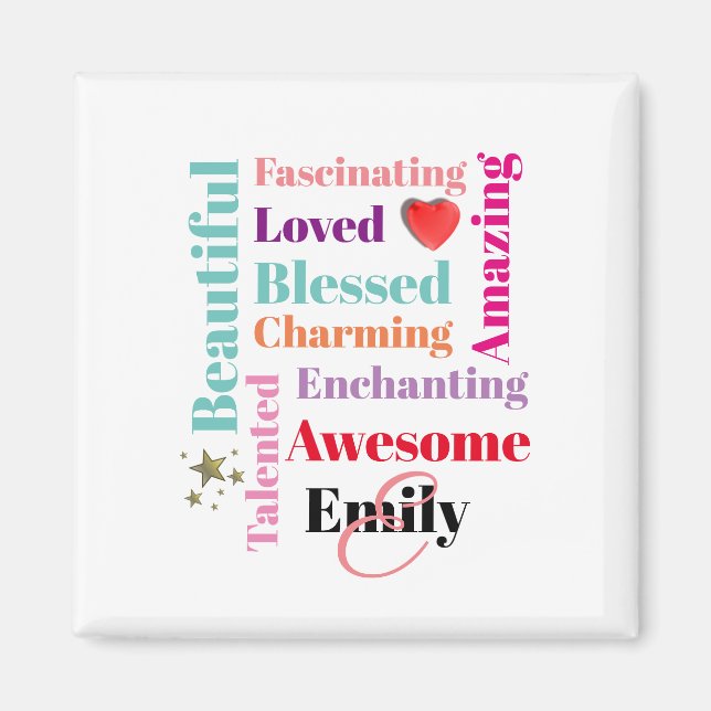 Íman Texto Personalizado do Nome (Frente)