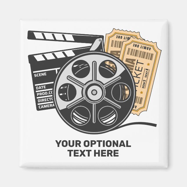 Íman Texto personalizado e filme colorido (Frente)