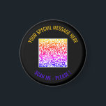 Íman Texto personalizado e ímã de cores com código QR c<br><div class="desc">Escolha Cores e Fontes - Coloque suas informações especiais sobre o código QR e texto personalizado Imagens modernas personalizadas / presentes - Adicione seu código QR - Imagem ou logotipo - foto / texto - Nome ou outras informações / mensagem - Redimensionar e mover ou remover / adicionar elementos -...</div>