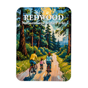 Íman Texto Personalizado Floresta de Redwood Família Ci
