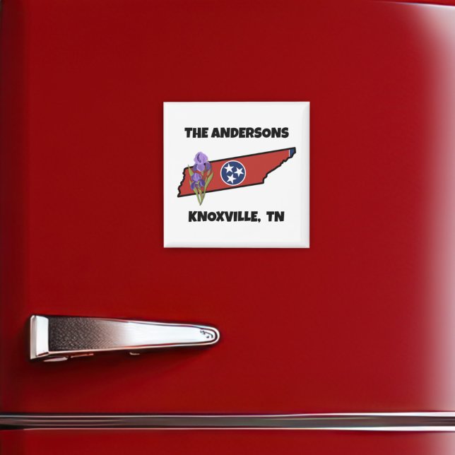 Íman Texto Personalizado Iris da Flor de Sinalizador e  (Criador carregado)