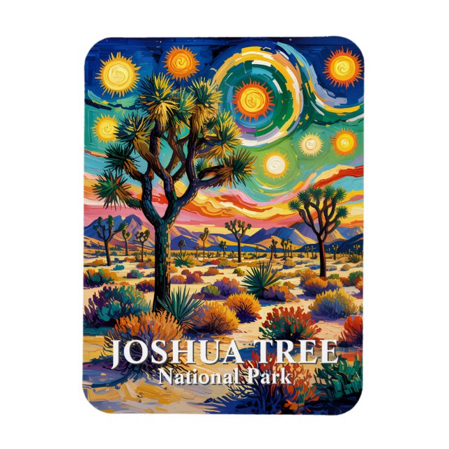 Íman Texto Personalizado Joshua Tree Van Gogh Deserto C (Vertical)
