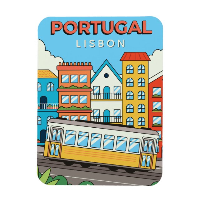 Íman Texto personalizado Lisboa Portugal (Vertical)