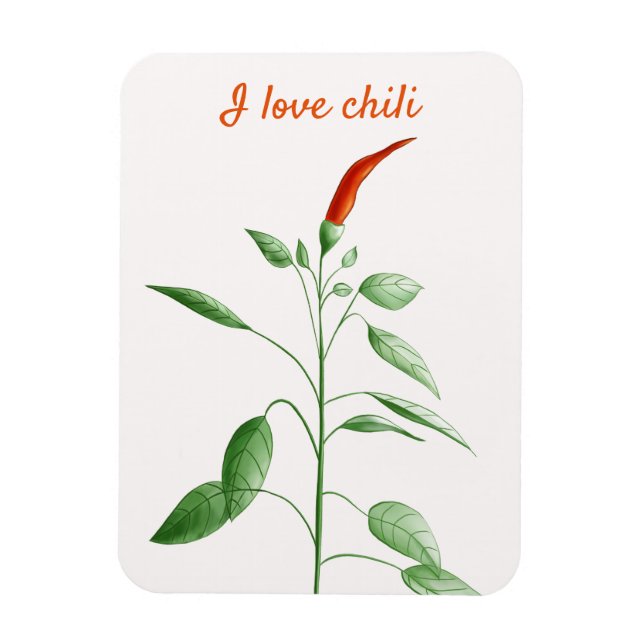 Íman Texto Personalizado Pimenta-Quente Planta Botânica (Vertical)