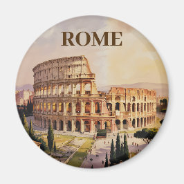 Íman Texto Personalizado Roma Itália Colosseum Retro Aq