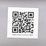 Íman Texto Personalizado Simples Limpo e Limpo do Códig<br><div class="desc">Um simples modelo de ímã de código QR branco personalizado num estilo minimalista moderno que pode ser facilmente atualizado com o seu código QR e texto personalizado,  por exemplo,  digitalize-me para...  #QRcode #magnet #business</div>