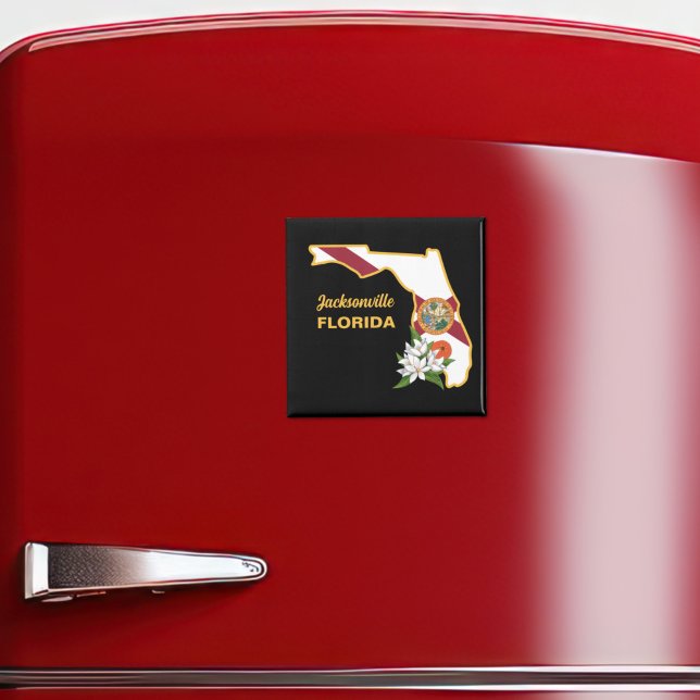 Íman Texto Personalizado Sinalizador Flor e Flor Laranj (Criador carregado)