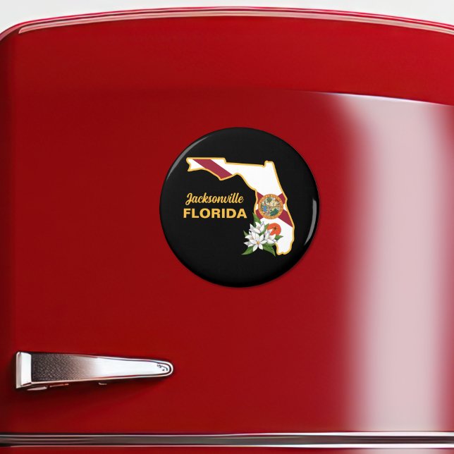 Íman Texto Personalizado Sinalizador Flor e Flor Laranj (Criador carregado)