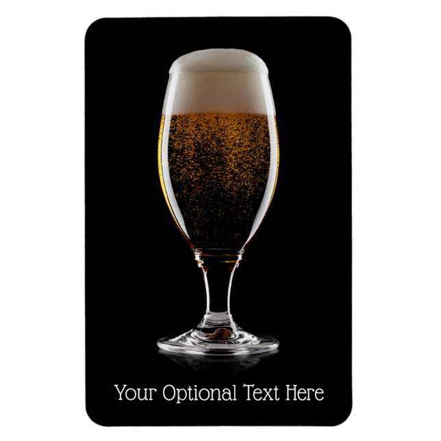 Íman Texto personalizado Vidro de Cerveja (Vertical)