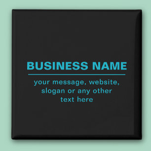 Íman Texto Personalizável para Negócios Etc. Preto Edit