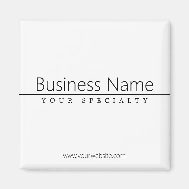 Íman Texto preto clássico simples em branco (Frente)