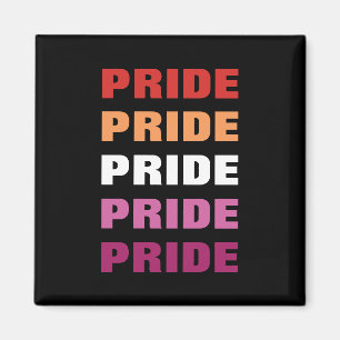 Íman Texto Repetido Personalizável do Orgulho LGBTQ Lés