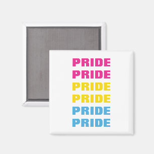 Íman Texto Repetido Personalizável do Orgulho Pansexual